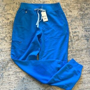 Figs high waisted Zamora blue jogger scrub pants
